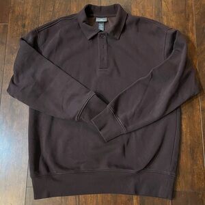 H&M Deep Burgundy Relaxed Fit Polo Sweater